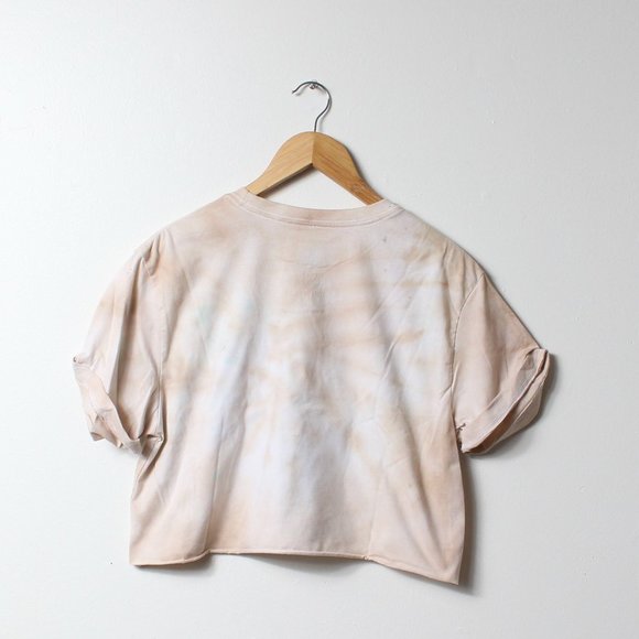 Aaliyah Shirt Womens Medium White Custom Dyed Crop Top - Picture 3 of 4